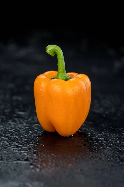 Fresh Made Orange Paprika Slate Slab Close Shot Selective Focus — Stock Photo, Image