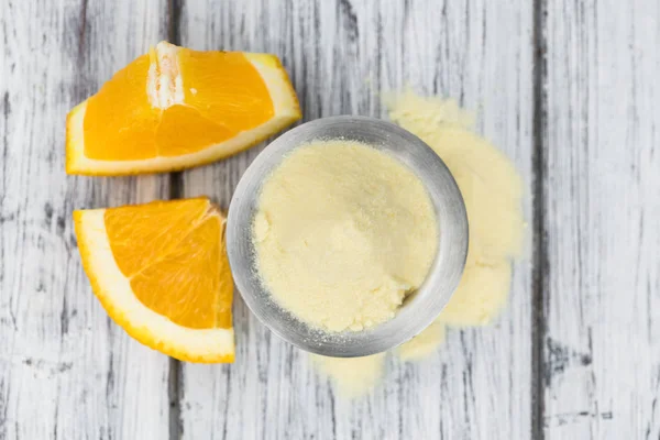 Porción Polvo Naranja Recién Hecho Como Primer Plano Detallado Enfoque — Foto de Stock