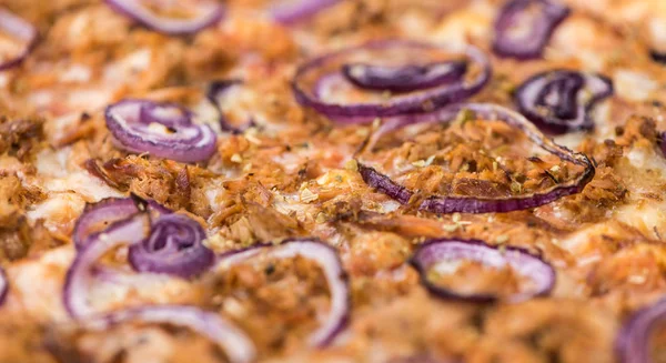 Taze pizza tam ekran makro çekim — Stok fotoğraf