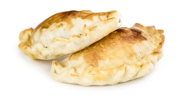 Része Empanadas elszigetelt fehér háttér (szelektív foc — Stock Fotó