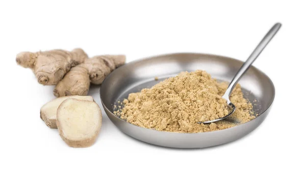 Ginger Powder isolated on white background (selective focus; clo — ストック写真
