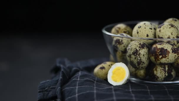 Portion Rotating Quail Eggs Seamless Loopable — Stock Video