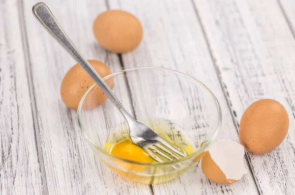 Fresh Raw Eggs Detailed Close Shot Selective Focus — Stock Photo, Image