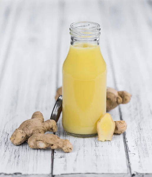 Portion Healthy Ginger Drink Selective Focus Close Shot — Stock Photo, Image