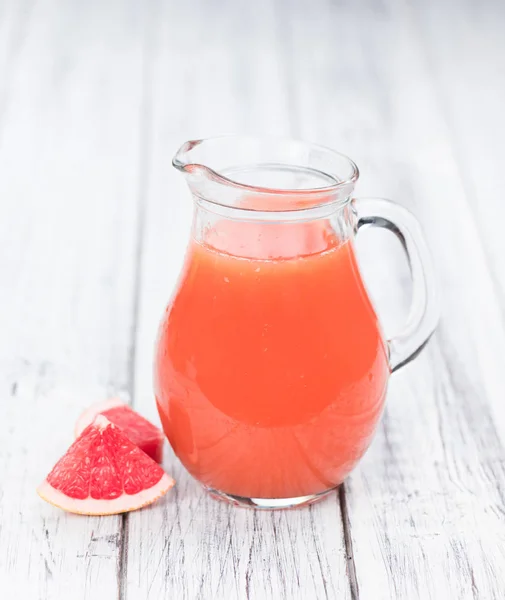 Some Freshly Squeezed Grapefruit Juice Vintage Background Close Shot Selective — Stock Photo, Image