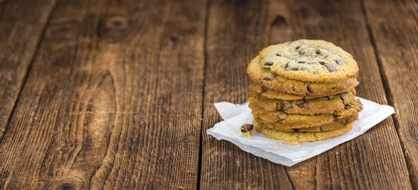 Chocolate Chip Cookies Detailed Close Shot Selective Focus — Stock Photo, Image