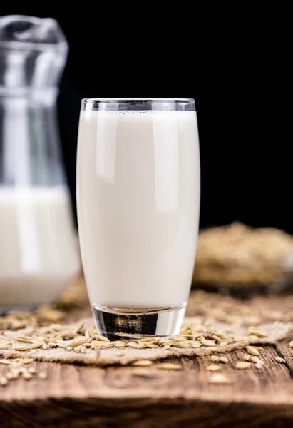 Porzione Latte Avena Come Primo Piano Dettagliato Focus Selettivo — Foto Stock