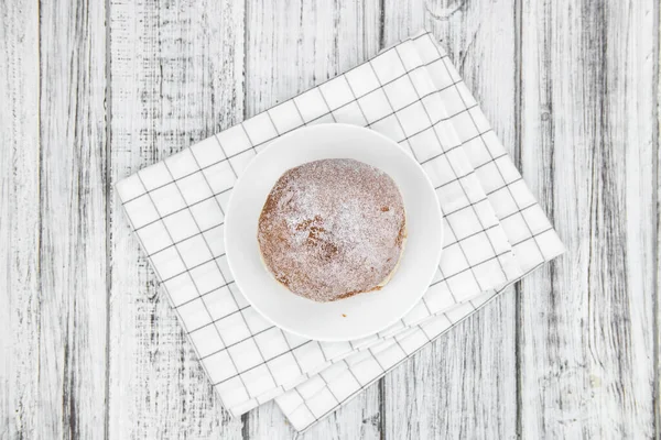 Rosquillas Berlinesas Recién Hechas Como Plano Primer Plano Detallado Enfoque — Foto de Stock