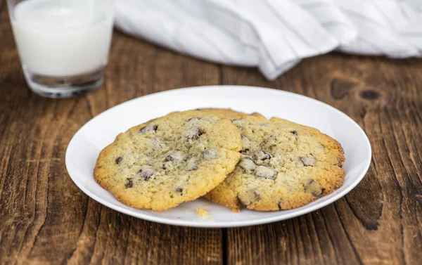 Chocolate Chip Cookies Detailed Close Shot Selective Focus — Stock Photo, Image