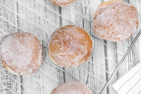 Porção Rosquinhas Berliner Como Close Detalhado Foco Seletivo — Fotografia de Stock