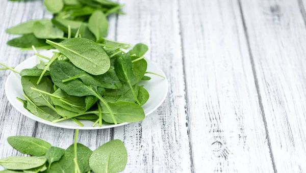 Portion Fresh Spinach Detailed Close Shot Selective Focus — Stock Photo, Image