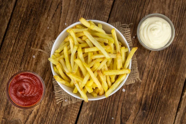 Portion Homemade French Fries Close Shot Selective Focus — Stock Photo, Image