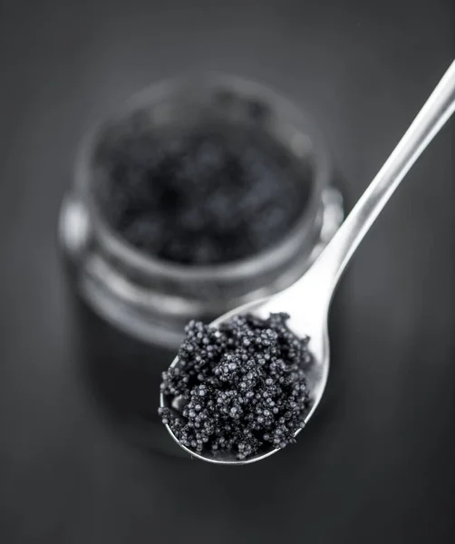 Caviar Vintage Looking Slate Slab Selective Focus — Stock Photo, Image