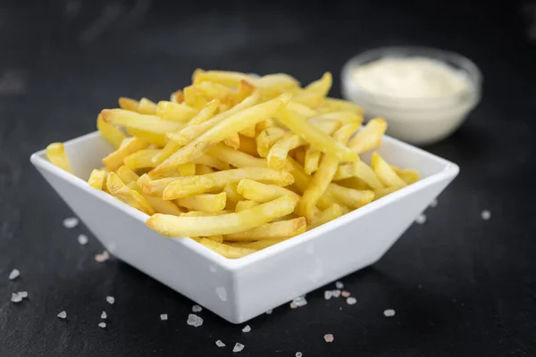 Portion Fresh Made Crispy French Fries Selective Focus Close Shot — Stock Photo, Image
