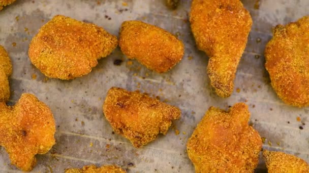 Imagens Close Deliciosos Nuggets Frango — Vídeo de Stock