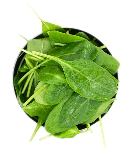 Portion Fresh Spinach Isolated White Background — Stock Photo, Image