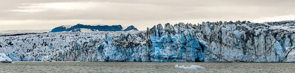 Jokulsarlon Glacier Lagunen Östra Delen Island Molnig Dag — Stockfoto
