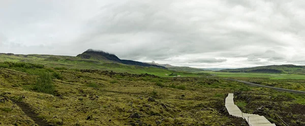 Vista Desde Cráter Grabrok Región Occidental Islandia — Foto de Stock