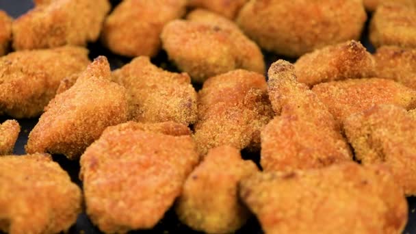 Chicken Nuggets Detailed Close Shot Selective Focus — Stock Video