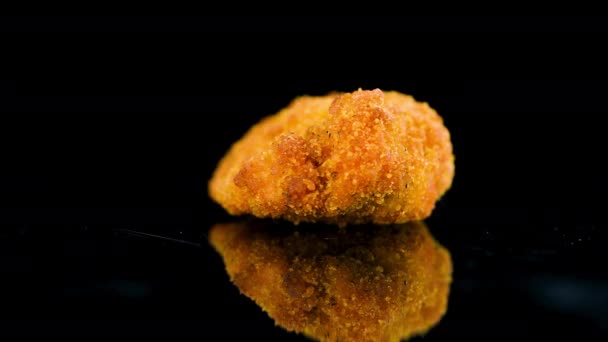 Chicken Nuggets Als Gedetailleerde Close Shot Selectieve Focus — Stockvideo