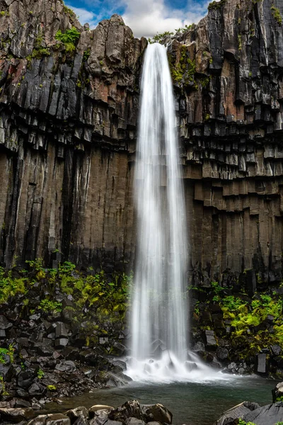 Hundafoss Vattenfall Väg Till Svartifoss Vattenfall Skaftafell Nationalpark Södra Island — Stockfoto