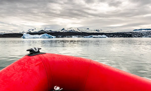 Excursión Barco Por Laguna Del Glaciar Jokulsarlon Parte Oriental Islandia —  Fotos de Stock