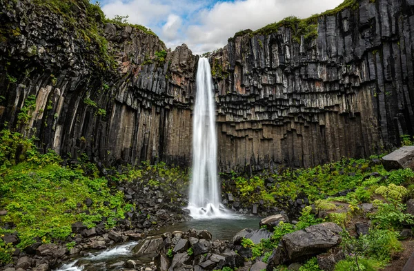 Водопад Хундафосс Пути Водопаду Свартифосс Национальном Парке Скафтафелл Южная Исландия — стоковое фото