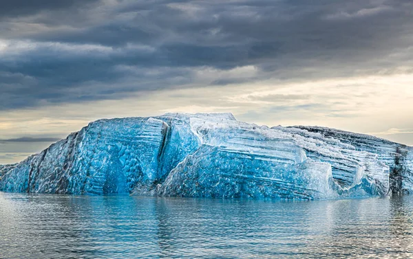 Spektakulär Solnedgång Den Berömda Jokulsarlon Glacier Lagoon Island — Stockfoto
