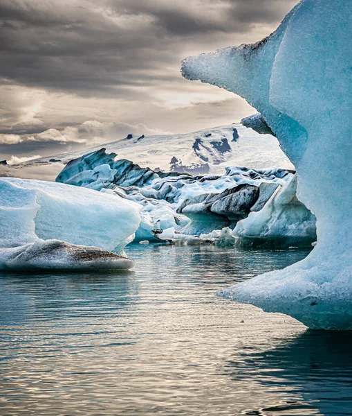 Знаменита Лагуна Льодовика Йокулсарлоні Ісландія Під Час Заходу Сонця — стокове фото