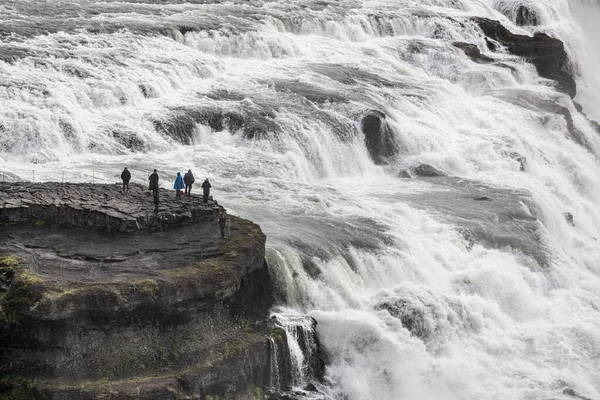 Gullfoss Vodopád Podél Zlatého Kruhu Západní Island — Stock fotografie