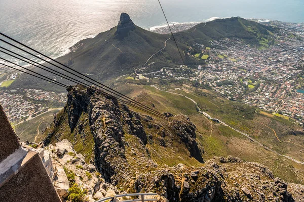 Cidade Cabo Vista Montanha Mesa Durante Temporada Inverno — Fotografia de Stock