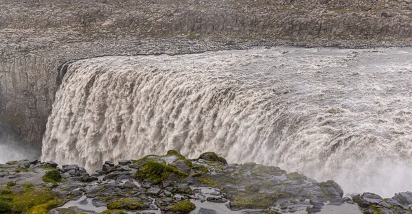 Famous Dettifoss Waterfall Northern Part Iceland People — Stock Photo, Image