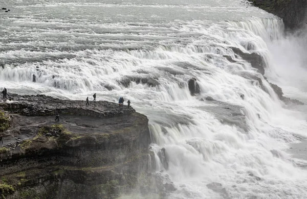 Водоспад Гульфосс Ісландії Вздовж Золотого Кола Літній День — стокове фото