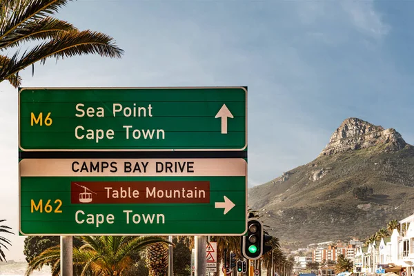 Camps Bay Kapstaden Sydafrika Med Fantastisk Himmel Vintersäsongen — Stockfoto