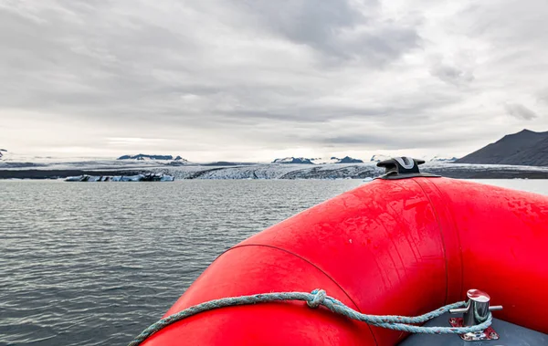 Escursione Barca Nella Laguna Del Ghiacciaio Jokulsarlon Parte Orientale Dell — Foto Stock