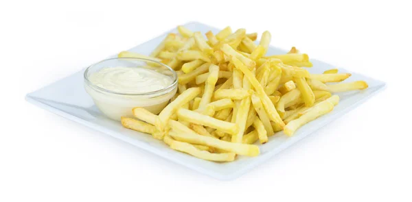 Homemade Crispy French Fries Isolated White Background Close Shot — Stock Photo, Image