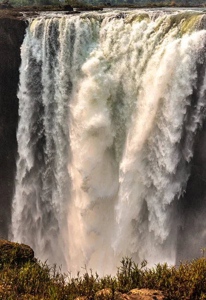 Victoria Falls Mosi Tunya Pohled Zimbabwské Strany Období Sucha — Stock fotografie