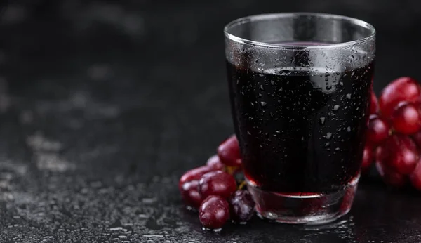 Friss Red Grape Juice Részletes Közelkép Szelektív Fókusz — Stock Fotó