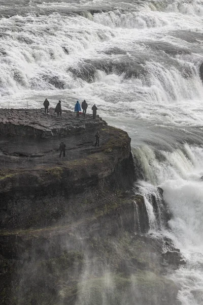 Majestátní Vodopád Gullfoss Islandu Podél Zlatého Kruhu — Stock fotografie