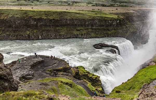 Gullfoss Vodopád Islandu Podél Zlatého Kruhu Letní Den — Stock fotografie