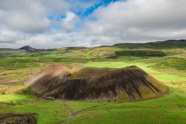 Cráter Grabrokarfell Vista Desde Grabrok Región Occidental Islandia — Foto de Stock