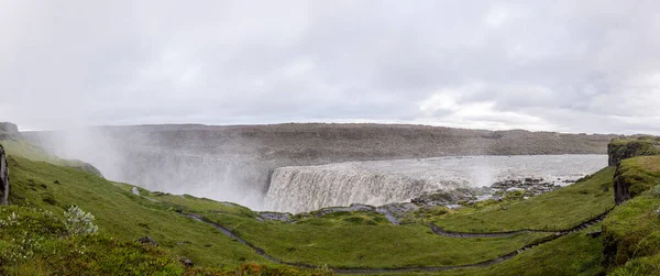 Famous Dettifoss Waterfall Northern Part Iceland People — Stock Photo, Image