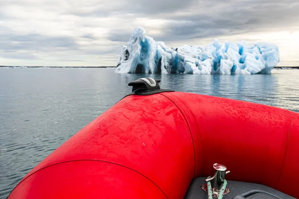 Escursione Barca Nella Laguna Del Ghiacciaio Jokulsarlon Parte Orientale Dell — Foto Stock