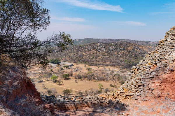 Ruines Antiques Grand Zimbabwe Afrique Australe Près Lac Mutirikwe Pendant — Photo