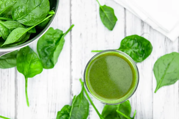 Freshly Made Spinach Smoothie Detailed Close Shot Selective Focus — Stock Photo, Image