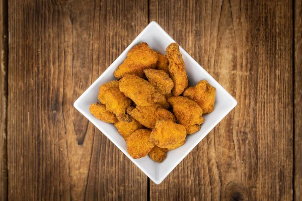 Homemade Chicken Nuggets Vintage Background Selective Focus Close Shot — Stock Photo, Image