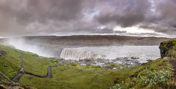 Dettifoss Waterfall Northern Part Iceland People — Stock Photo, Image