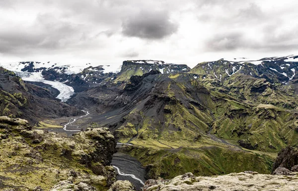 Impresionante Disparo Zona Eyjafjallajokull Parte Occidental Islandia — Foto de Stock