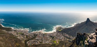 Camps Bay view from top of the Table Mountain (South Africa) during winter season clipart