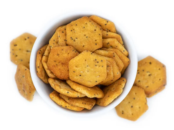 Portion Gemischter Snacks Isoliert Auf Weißem Hintergrund Detaillierte Nahaufnahme Selektiver — Stockfoto